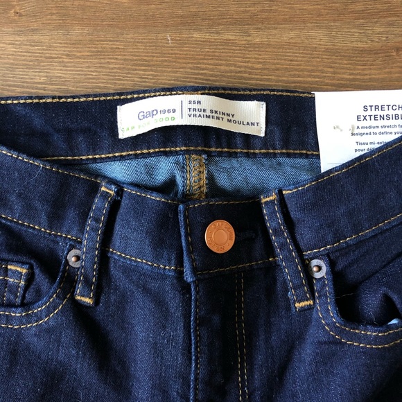 Gap Stretch True Skinny Jeans Blue 25 Mid-rise - Picture 4 of 7